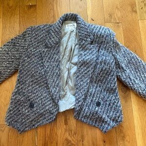 Dior Multicolor Tweed Blazer Jacket in Gray, Blue & Pink Hues